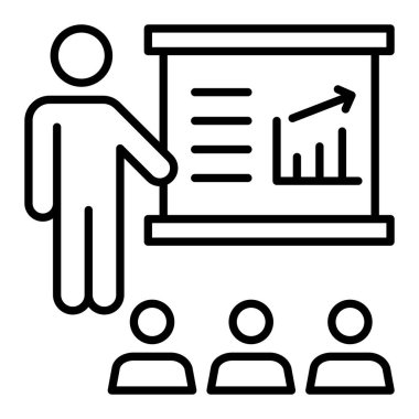 Sunum vektör simgesi. Yazdırma, mobil ve web uygulamaları için kullanılabilir.