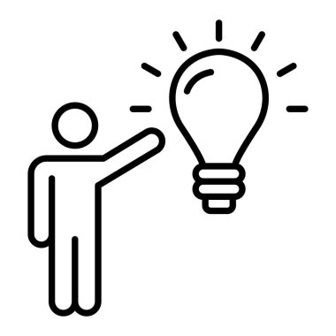 Yaratıcı Düşünme Vektörü ikonu. Yazdırma, mobil ve web uygulamaları için kullanılabilir.