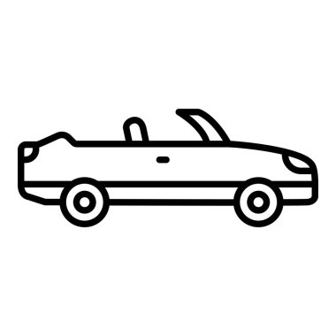 Üstü açık araba vektör simgesi. Yazdırma, mobil ve web uygulamaları için kullanılabilir.