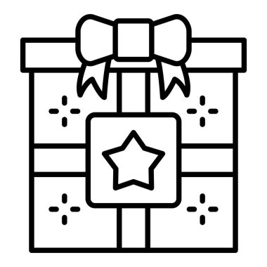 Hediye vektör simgesi. Yazdırma, mobil ve web uygulamaları için kullanılabilir.