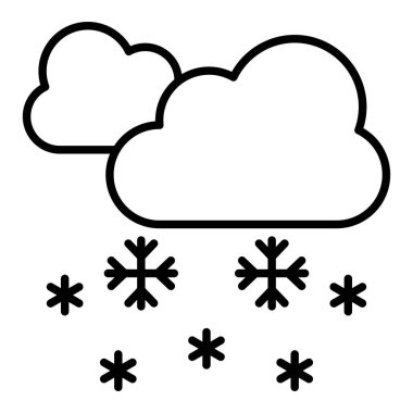 Kar yağışı vektör simgesi. Yazdırma, mobil ve web uygulamaları için kullanılabilir.