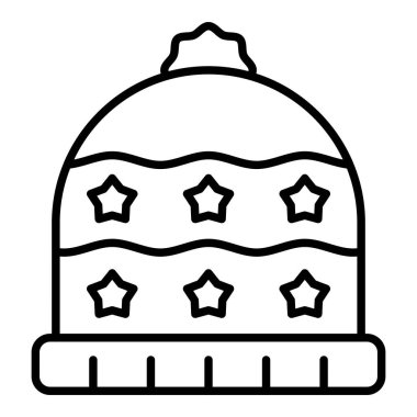 Kış Şapkası vektör simgesi. Yazdırma, mobil ve web uygulamaları için kullanılabilir.