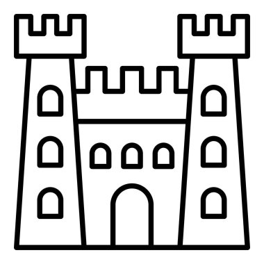 Castle vektör simgesi. Yazdırma, mobil ve web uygulamaları için kullanılabilir.