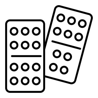 Domino taşıyıcı ikonu. Yazdırma, mobil ve web uygulamaları için kullanılabilir.