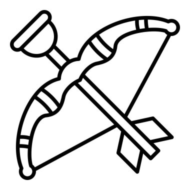 Okçuluk vektör simgesi. Yazdırma, mobil ve web uygulamaları için kullanılabilir.