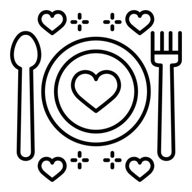 Akşam yemeği ikonu. Yazdırma, mobil ve web uygulamaları için kullanılabilir.