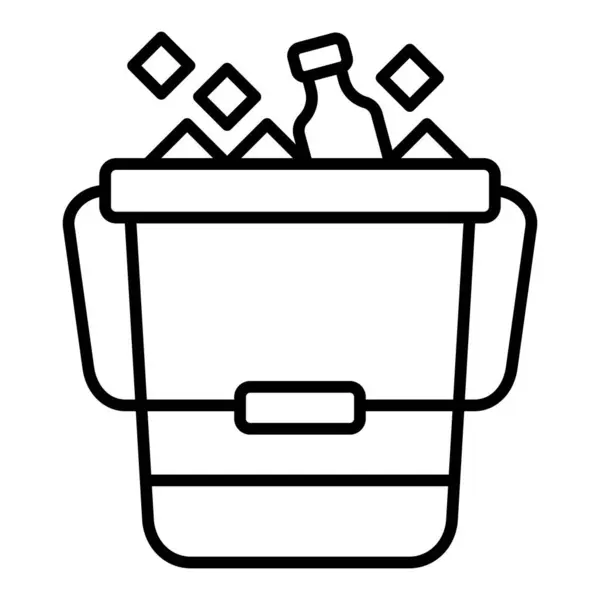 Ice Bucket Vector Icono Puede Utilizar Para Aplicaciones Impresión Móviles — Vector de stock