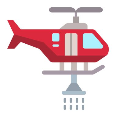 İtfaiyeci Helikopter vektör ikonu. Yazdırma, mobil ve web uygulamaları için kullanılabilir.
