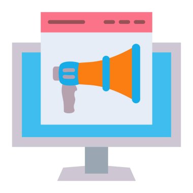 Web Tanıtım Vektör simgesi. Yazdırma, mobil ve web uygulamaları için kullanılabilir.