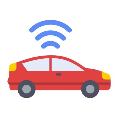 Akıllı araba vektör simgesi. Yazdırma, mobil ve web uygulamaları için kullanılabilir.
