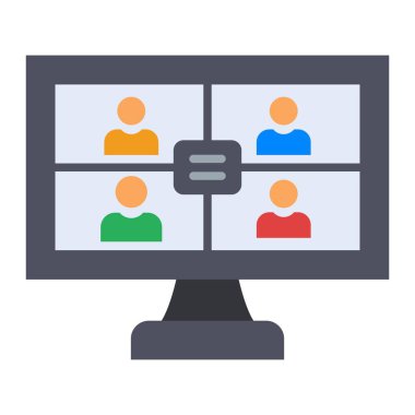 Video Arama vektör simgesi. Yazdırma, mobil ve web uygulamaları için kullanılabilir.