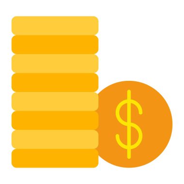 Madeni para vektör simgesi. Yazdırma, mobil ve web uygulamaları için kullanılabilir.