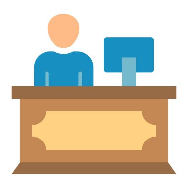 Resepsiyon vektör simgesi. Yazdırma, mobil ve web uygulamaları için kullanılabilir.