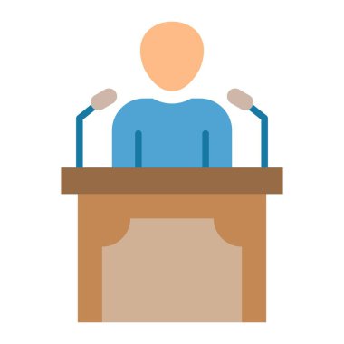 Konferans vektör simgesi. Yazdırma, mobil ve web uygulamaları için kullanılabilir.