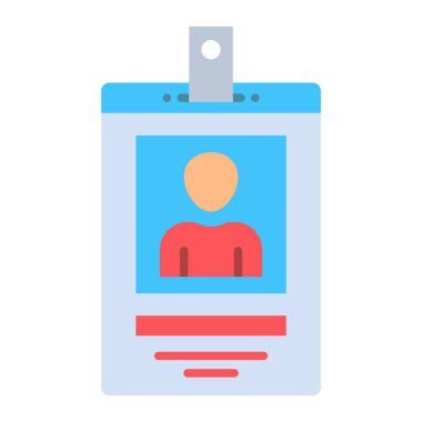 Kimlik kartı vektör simgesi. Yazdırma, mobil ve web uygulamaları için kullanılabilir.