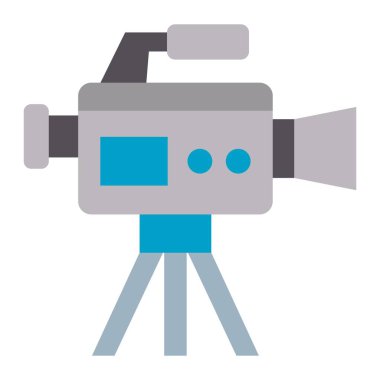 Video kamera vektör simgesi. Yazdırma, mobil ve web uygulamaları için kullanılabilir.