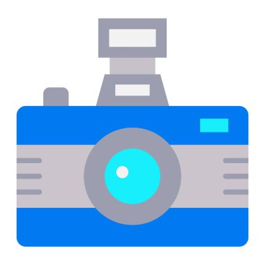 Fotoğraf makinesi vektör simgesi. Yazdırma, mobil ve web uygulamaları için kullanılabilir.