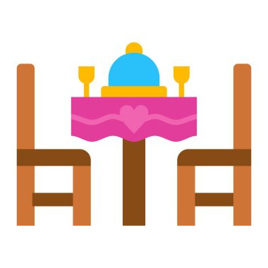 Düğün yemeği ikonu. Yazdırma, mobil ve web uygulamaları için kullanılabilir.