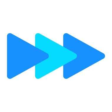 Hızlı ileri vektör simgesi. Yazdırma, mobil ve web uygulamaları için kullanılabilir.