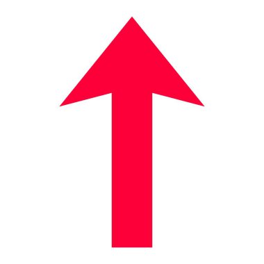 Yukarı ok vektör simgesi. Yazdırma, mobil ve web uygulamaları için kullanılabilir.