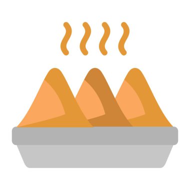 Samosa vektör simgesi. Yazdırma, mobil ve web uygulamaları için kullanılabilir.