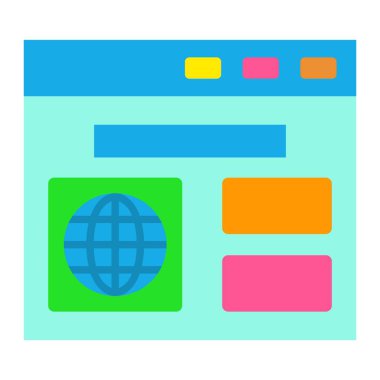 Tarayıcı vektör simgesi. Yazdırma, mobil ve web uygulamaları için kullanılabilir.