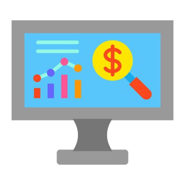 Pazar Araştırması vektör simgesi. Yazdırma, mobil ve web uygulamaları için kullanılabilir.