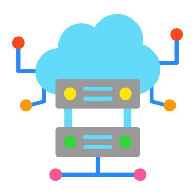 Bulut Sunucusu vektör simgesi. Yazdırma, mobil ve web uygulamaları için kullanılabilir.
