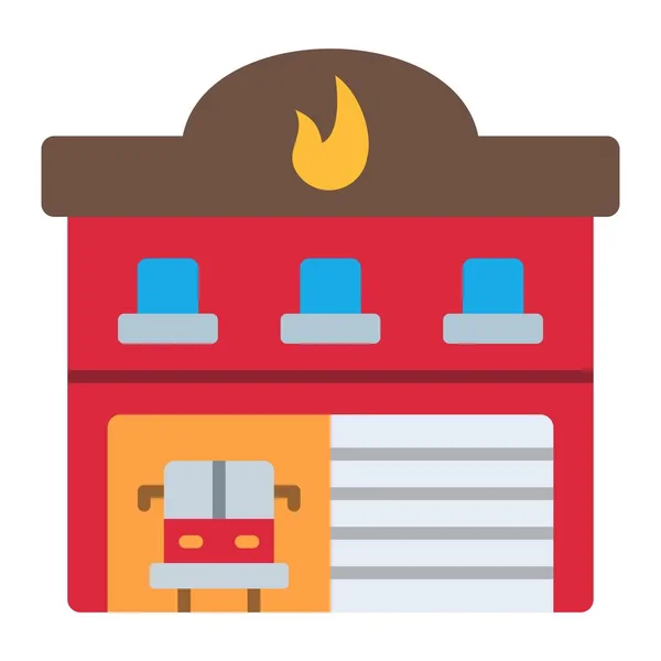 Fire Station Vector Icon Can Used Printing Mobile Web Applications — Stock Vector