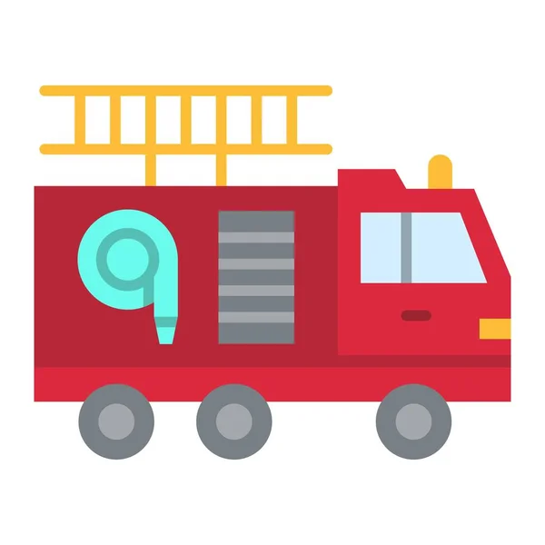 Φορτηγό Πυρόσβεσης Μπορεί Χρησιμοποιηθεί Για Εκτυπώσεις Mobile Και Web Εφαρμογές — Διανυσματικό Αρχείο