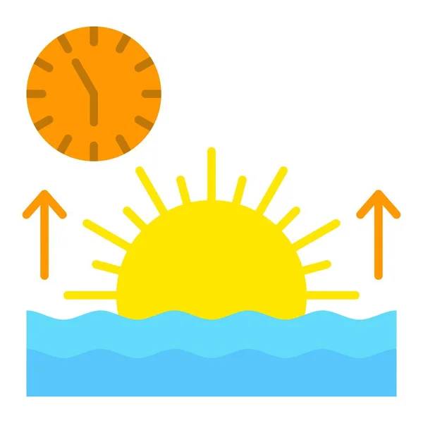 Sunrise Vector Icon Can Used Printing Mobile Web Applications — Stock Vector