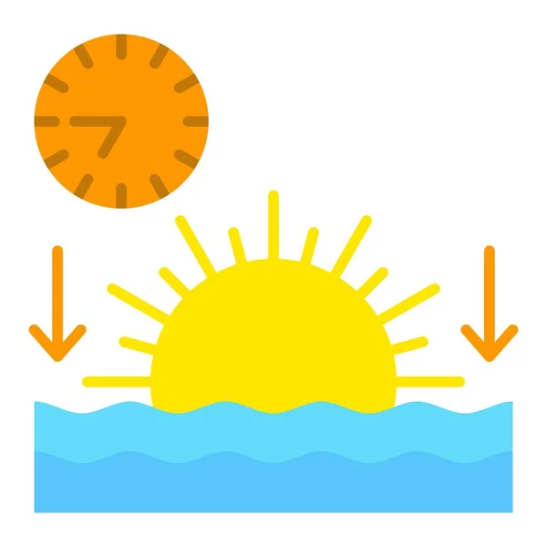 Sunset Vector Icon Can Used Printing Mobile Web Applications — Stock Vector