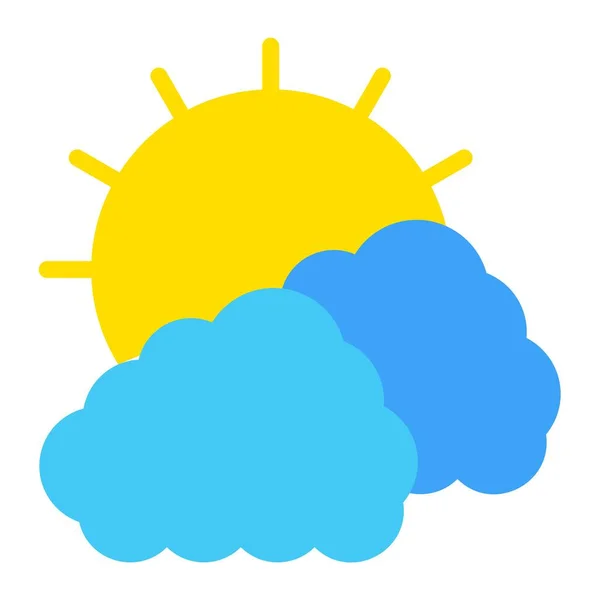 Clouds Sun Vector Icon Can Used Printing Mobile Web Applications — Stock Vector