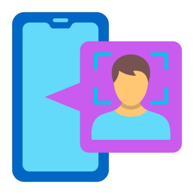 Yüz Tarama vektör simgesi. Yazdırma, mobil ve web uygulamaları için kullanılabilir.