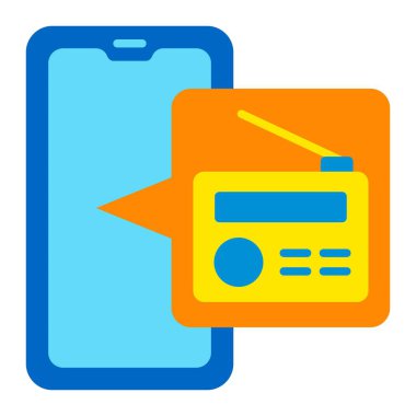 Radyo vektör simgesi. Yazdırma, mobil ve web uygulamaları için kullanılabilir.