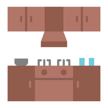 Mutfak vektör ikonu. Yazdırma, mobil ve web uygulamaları için kullanılabilir.