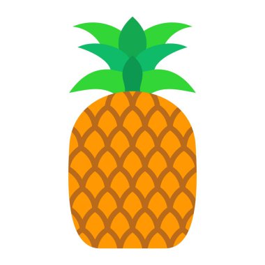Ananas vektör simgesi. Yazdırma, mobil ve web uygulamaları için kullanılabilir.
