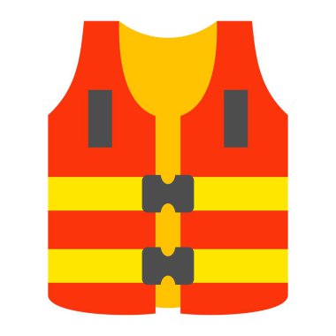 Life Jacket vektör simgesi. Yazdırma, mobil ve web uygulamaları için kullanılabilir.