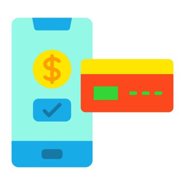Akıllı Telefon Ödeme vektör simgesi. Yazdırma, mobil ve web uygulamaları için kullanılabilir.