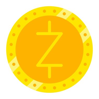 Zcash vektör simgesi. Yazdırma, mobil ve web uygulamaları için kullanılabilir.