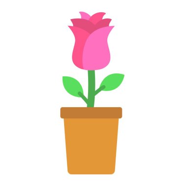 Çiçek saksısı vektör simgesi. Yazdırma, mobil ve web uygulamaları için kullanılabilir.