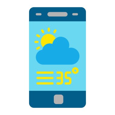 Hava Durumu Uygulaması vektör simgesi. Yazdırma, mobil ve web uygulamaları için kullanılabilir.
