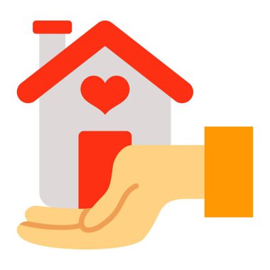 Evsiz vektör simgesine yardım et. Yazdırma, mobil ve web uygulamaları için kullanılabilir.