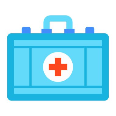 İlk Yardım Çantası vektör simgesi. Yazdırma, mobil ve web uygulamaları için kullanılabilir.