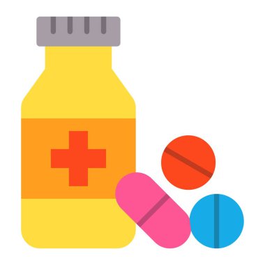 İlaç vektör simgesi. Yazdırma, mobil ve web uygulamaları için kullanılabilir.