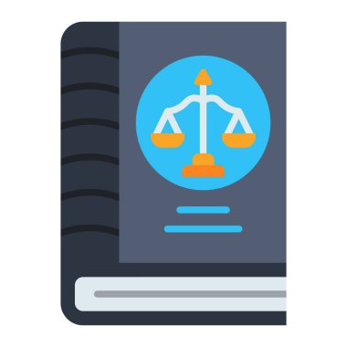 Law Book vektör simgesi. Yazdırma, mobil ve web uygulamaları için kullanılabilir.