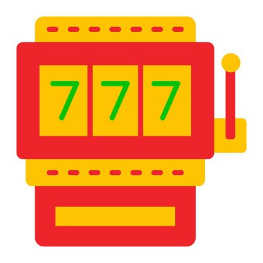 Slot Makinesi vektör simgesi. Yazdırma, mobil ve web uygulamaları için kullanılabilir.