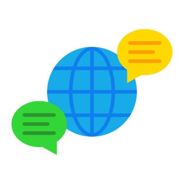 Küresel İletişim vektör simgesi. Yazdırma, mobil ve web uygulamaları için kullanılabilir.