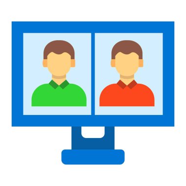 Video Arama vektör simgesi. Yazdırma, mobil ve web uygulamaları için kullanılabilir.