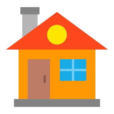 Ev vektör simgesi. Yazdırma, mobil ve web uygulamaları için kullanılabilir.